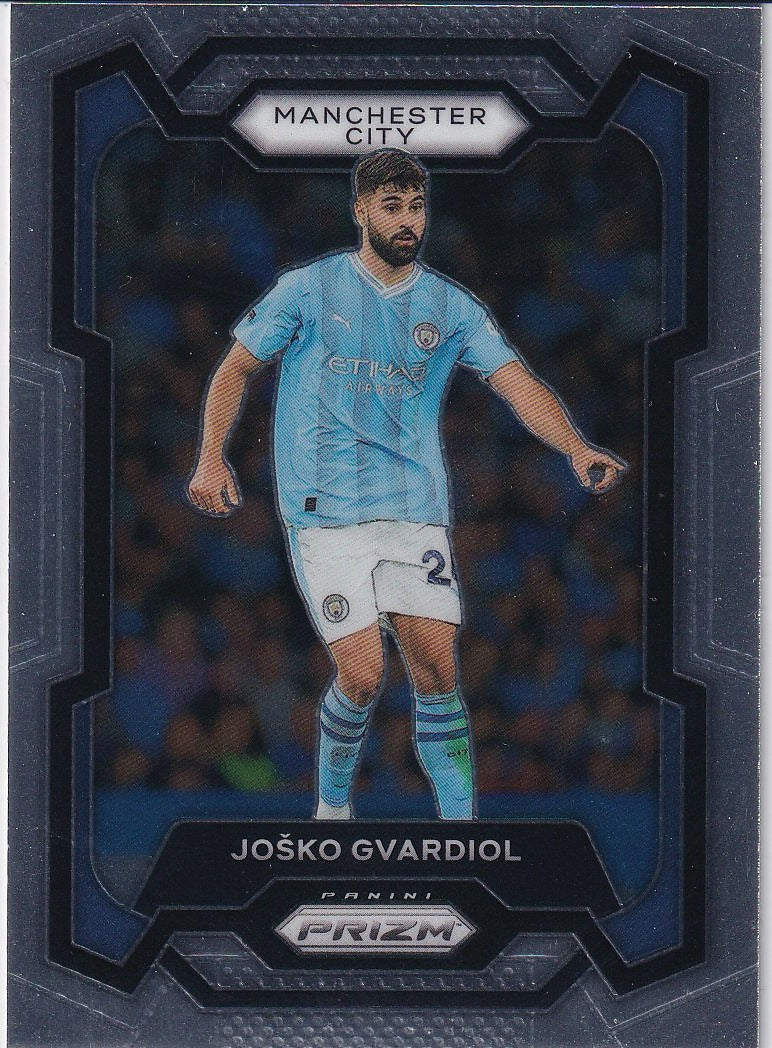 2023-24 Panini Prizm Premier League Soccer Base #18 Manchester City (Joško Gvardiol)