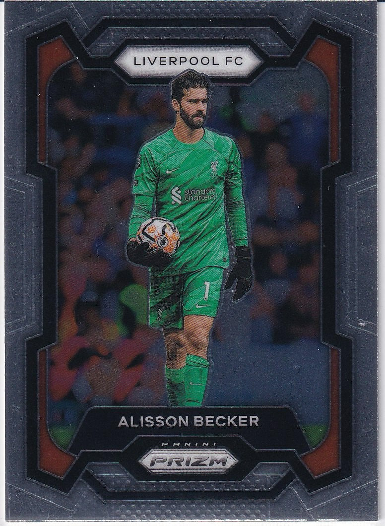 2023-24 Panini Prizm Premier League Soccer Base #78 Liverpool (Alisson Becker)
