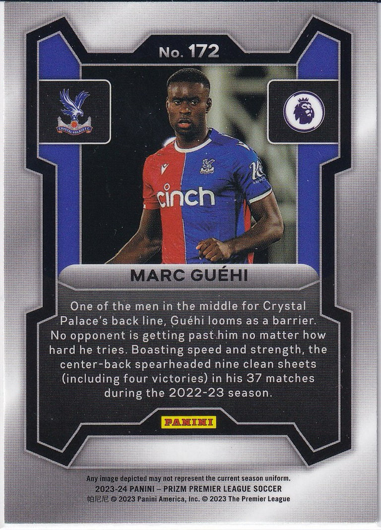 2023-24 Panini Prizm Premier League Soccer Base #172 Crystal Palace (Marc Guehi)