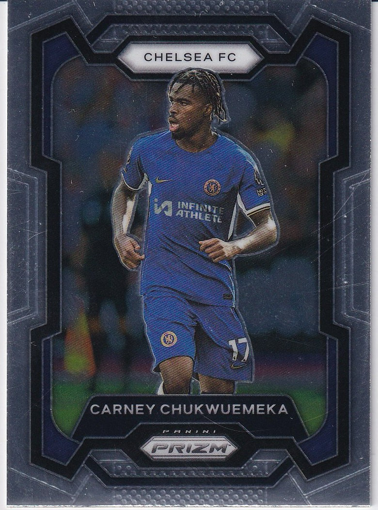 2023-24 Panini Prizm Premier League Soccer Base #187 Chelsea FC (Carney Chukwuemeka)
