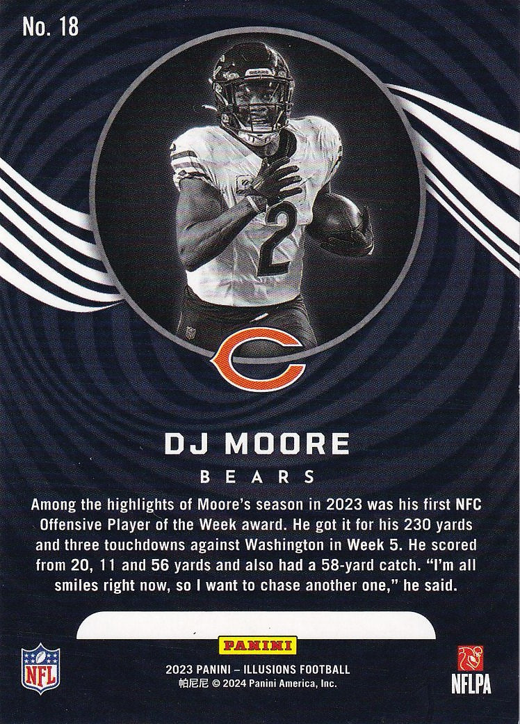 2023 Panini Illusions Football Base #18 Chicago Bears, DJ Moore