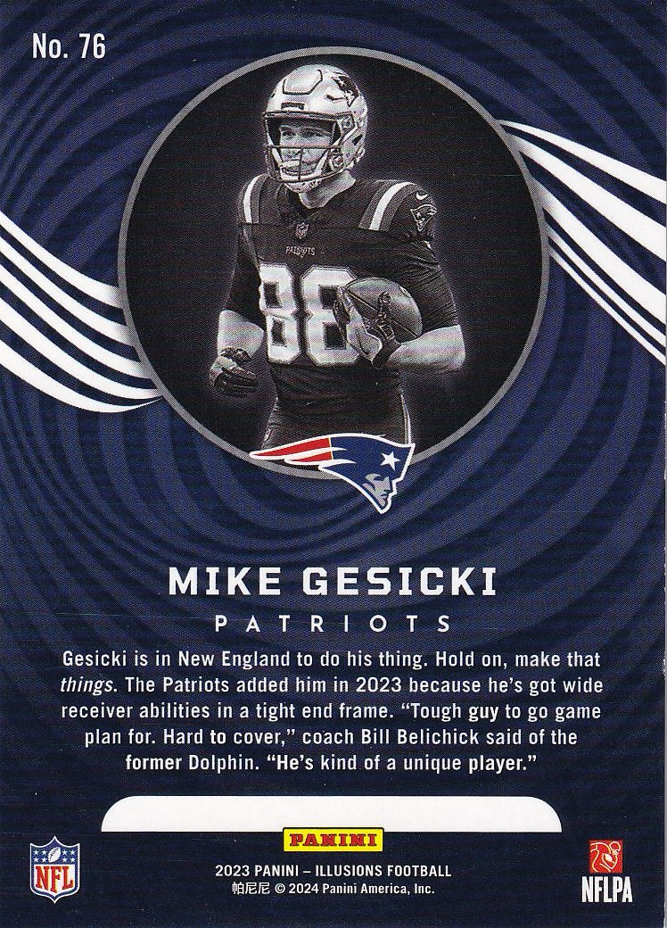 2023 Panini Illusions Football Base #76 New England Patriots, Mike Gesicki