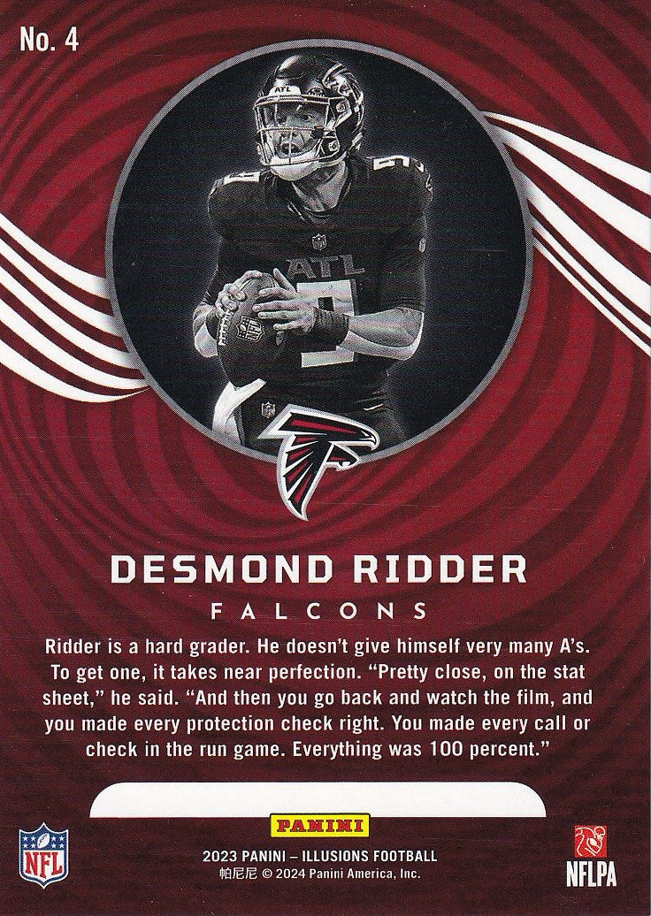 2023 Panini Illusions Football Base #4 Atlanta Falcons, Desmond Ridder