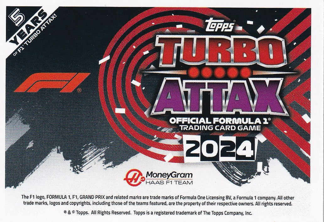 2024 Topps Turbo Attax F1 Racing Base #91 Haas F1 Team, Haas F1 Team