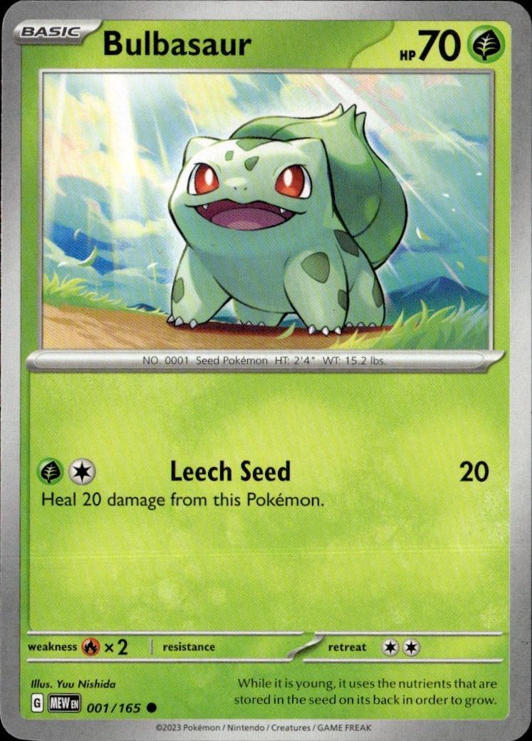 SV: Scarlet & Violet 151 Pokemon Common #001/165, Bulbasaur