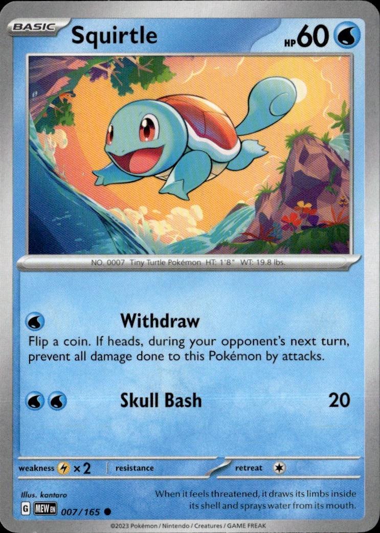 SV: Scarlet & Violet 151 Pokemon Common #007/165, Squirtle