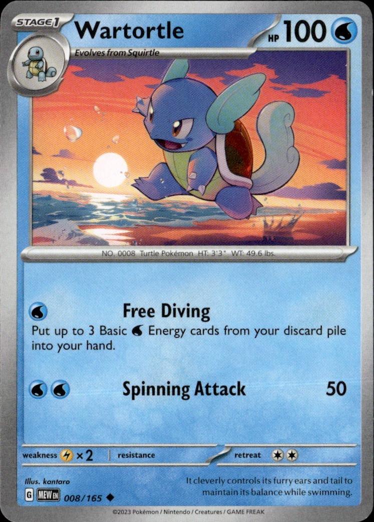 SV: Scarlet & Violet 151 Pokemon Common #008/165, Wartortle