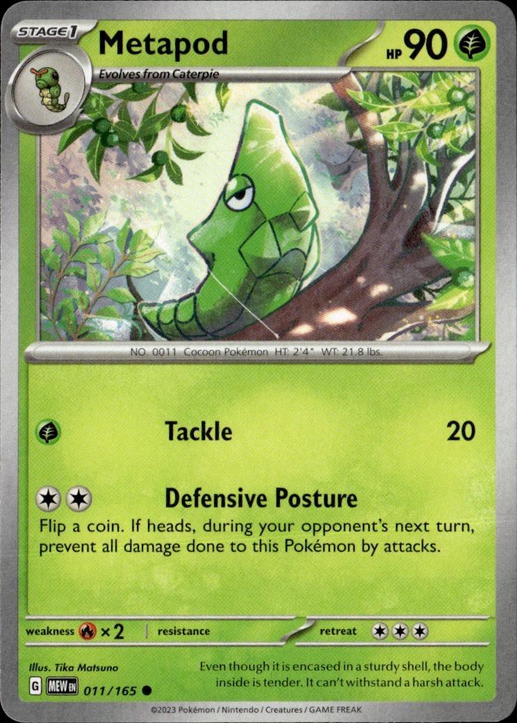 SV: Scarlet & Violet 151 Pokemon Common #011/165, Metapod