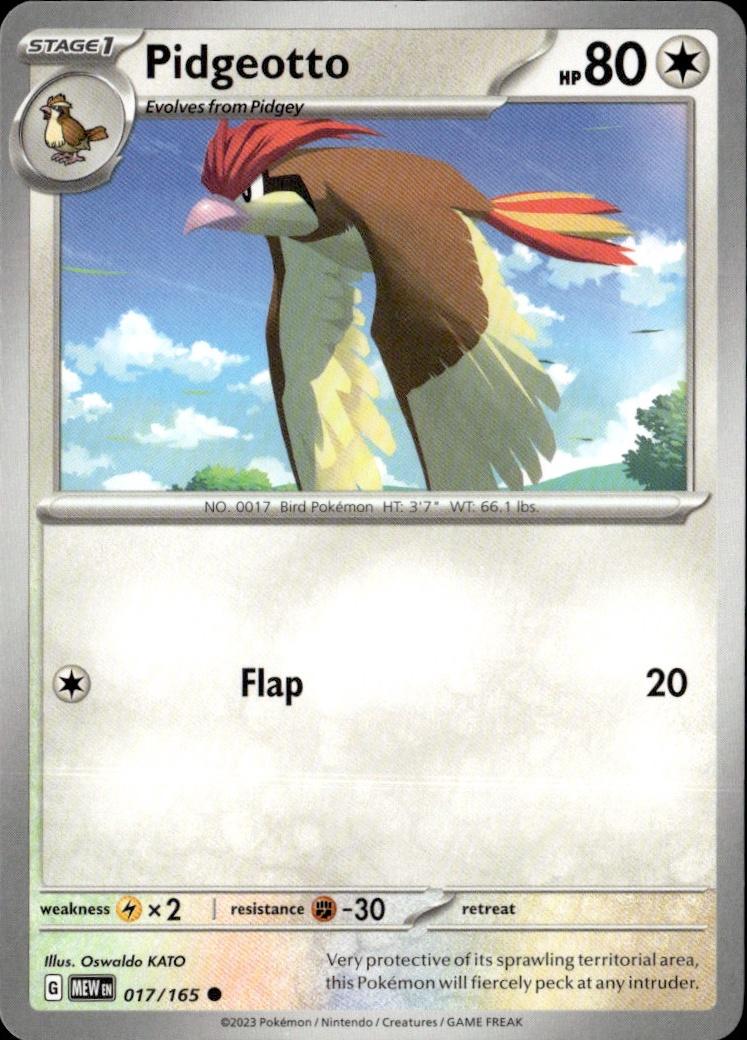 SV: Scarlet & Violet 151 Pokemon Common #017/165, Pidgeotto