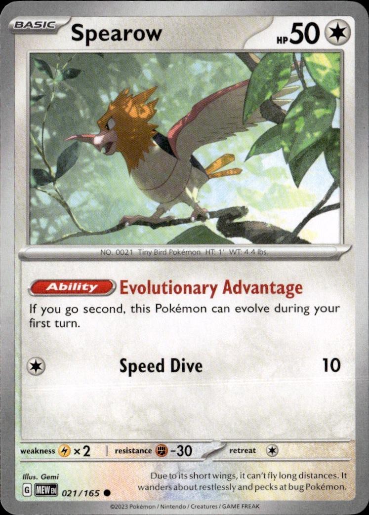 SV: Scarlet & Violet 151 Pokemon Common #021/165, Spearow