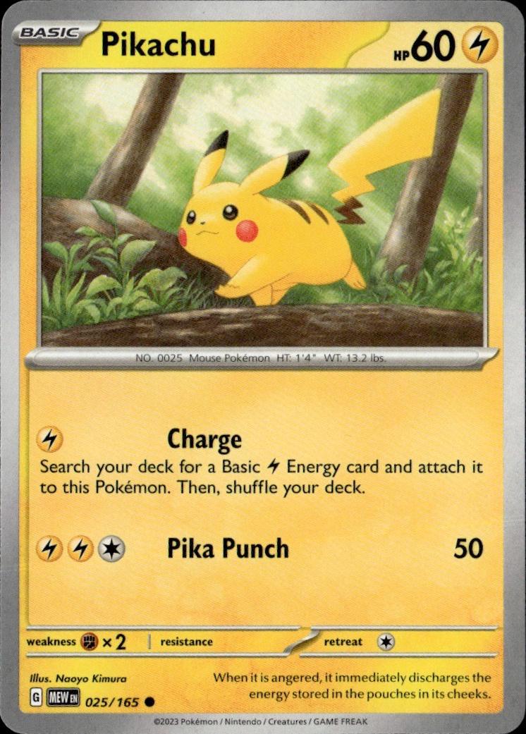 SV: Scarlet & Violet 151 Pokemon Common #025/165, Pikachu