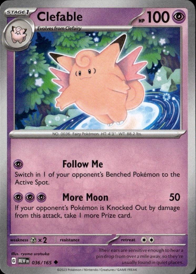SV: Scarlet & Violet 151 Pokemon Common #036/165, Clefable