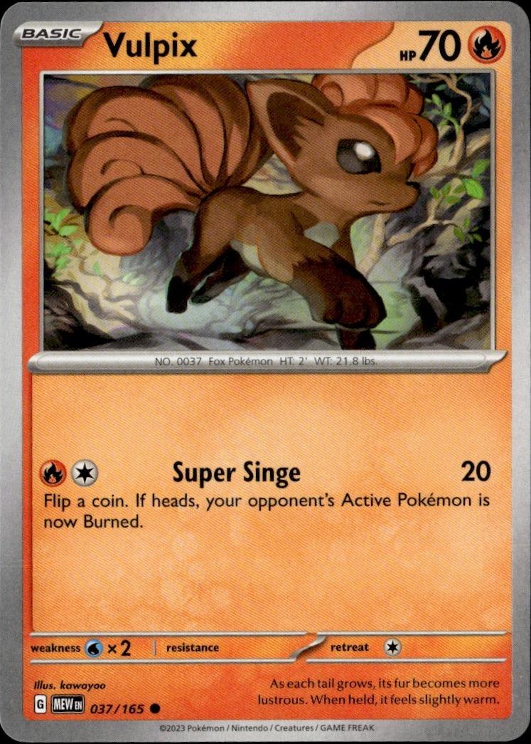 SV: Scarlet & Violet 151 Pokemon Common #037/165, Vulpix