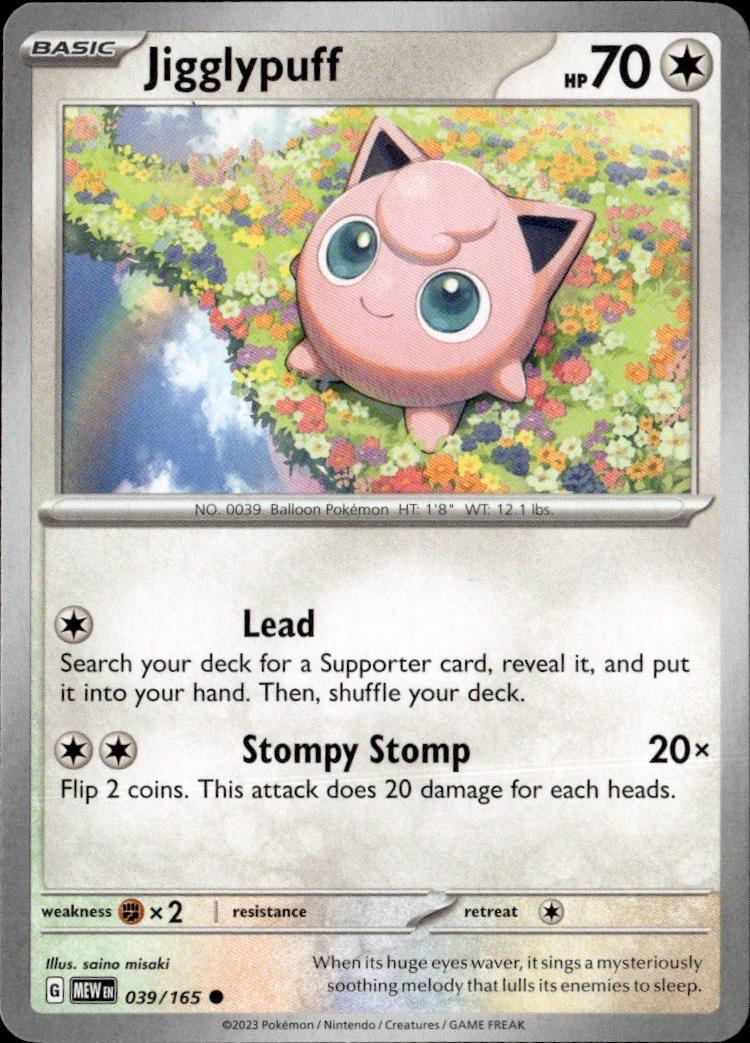 SV: Scarlet & Violet 151 Pokemon Common #039/165 (Jigglypuff)
