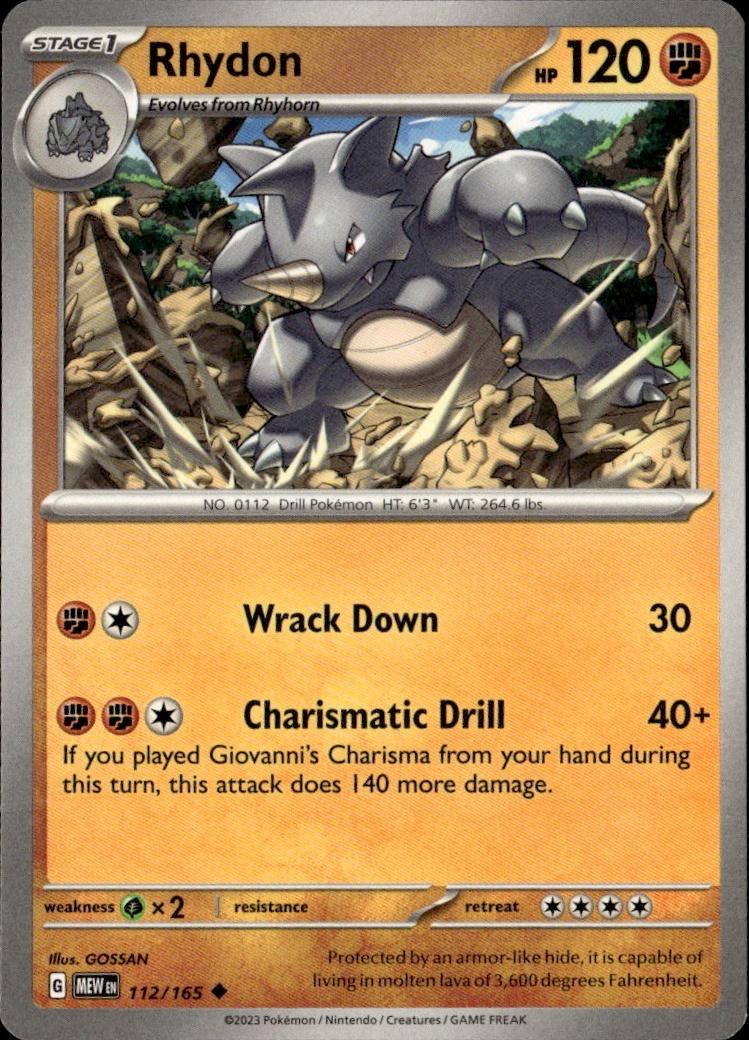 SV: Scarlet & Violet 151 Pokemon Common #112/165 (Rhydon)