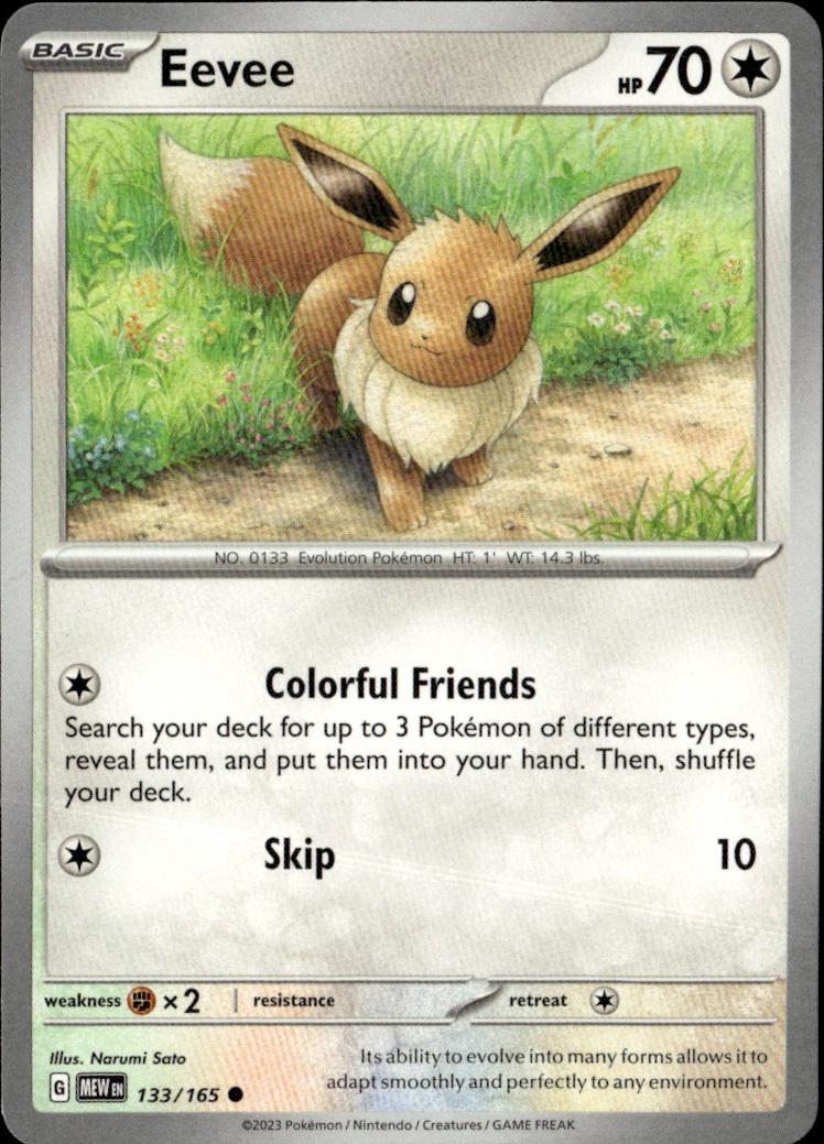 SV: Scarlet & Violet 151 Pokemon Common #133/165 (Eevee)