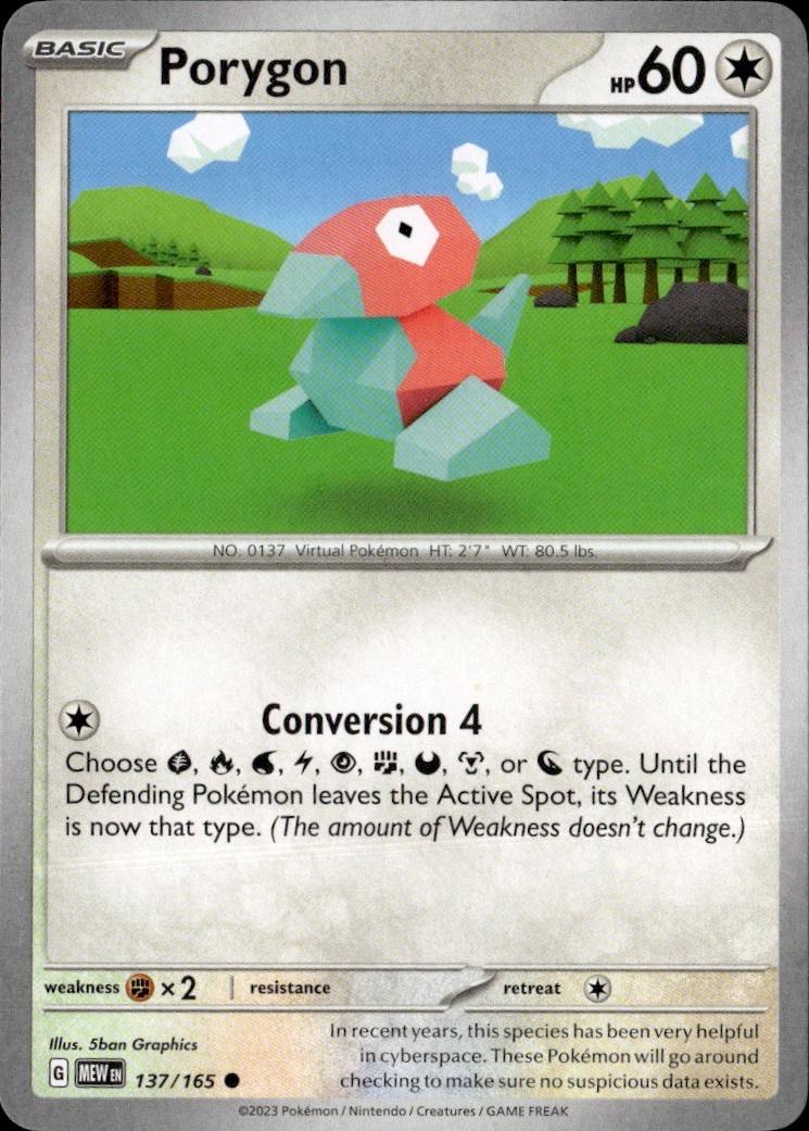 SV: Scarlet & Violet 151 Pokemon Common #137/165 (Porygon)