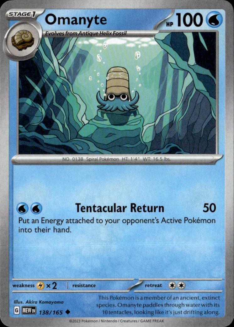 SV: Scarlet & Violet 151 Pokemon Common #138/165 (Omanyte)