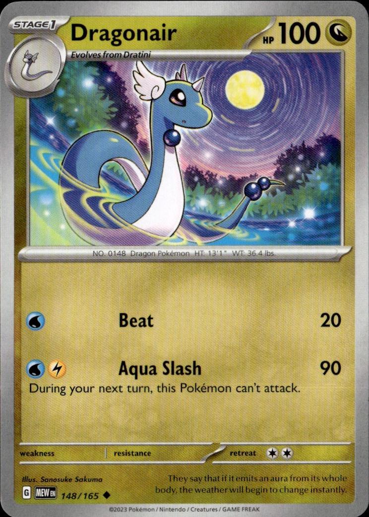 SV: Scarlet & Violet 151 Pokemon Common #148/165 (Dragonair)