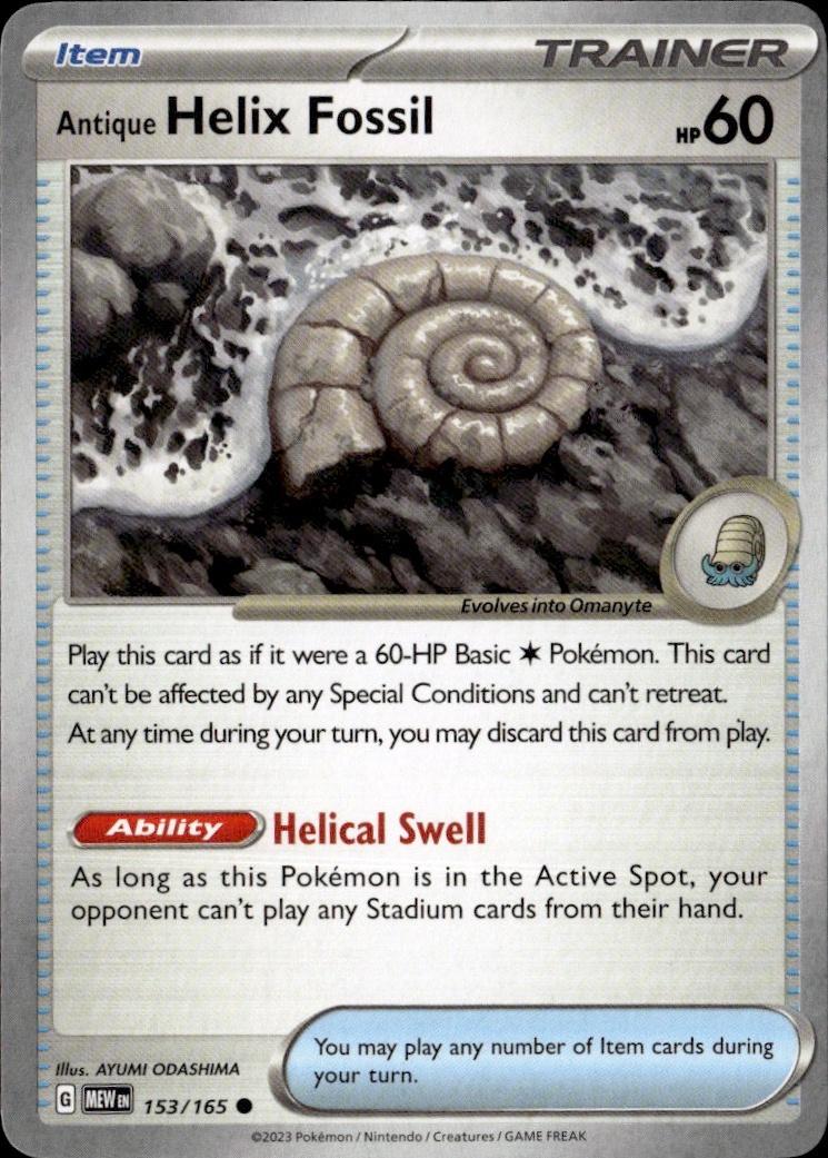 SV: Scarlet & Violet 151 Pokemon Common #153/165 (Antique Helix Fossil)