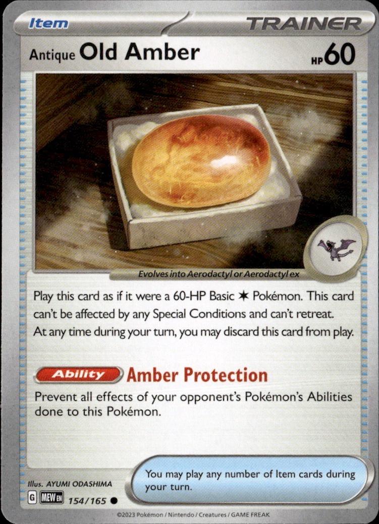 SV: Scarlet & Violet 151 Pokemon Common #154/165 (Antique Old Amber)