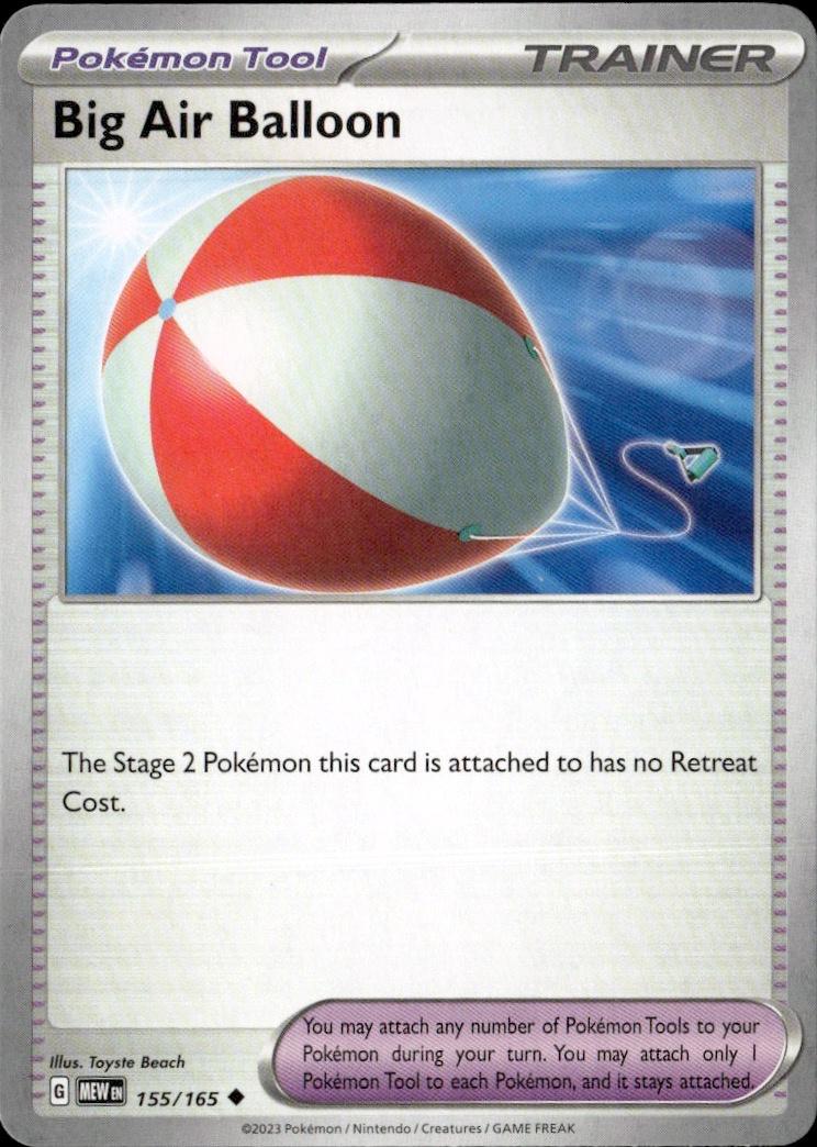 SV: Scarlet & Violet 151 Pokemon Common #155/165 (Big Air Balloon)