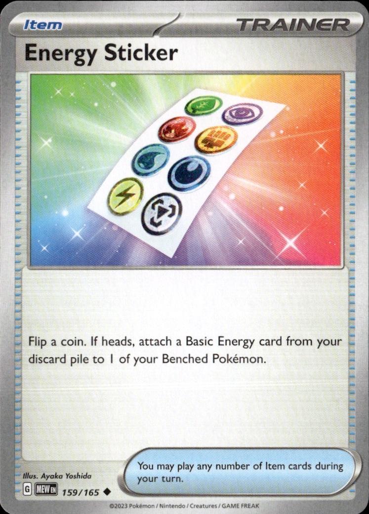 SV: Scarlet & Violet 151 Pokemon Common #159/165 (Energy Sticker)