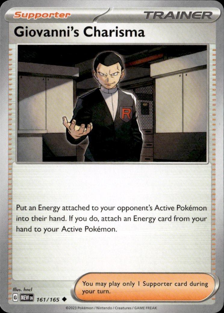 SV: Scarlet & Violet 151 Pokemon Common #161/165 (Giovanni's Charisma)