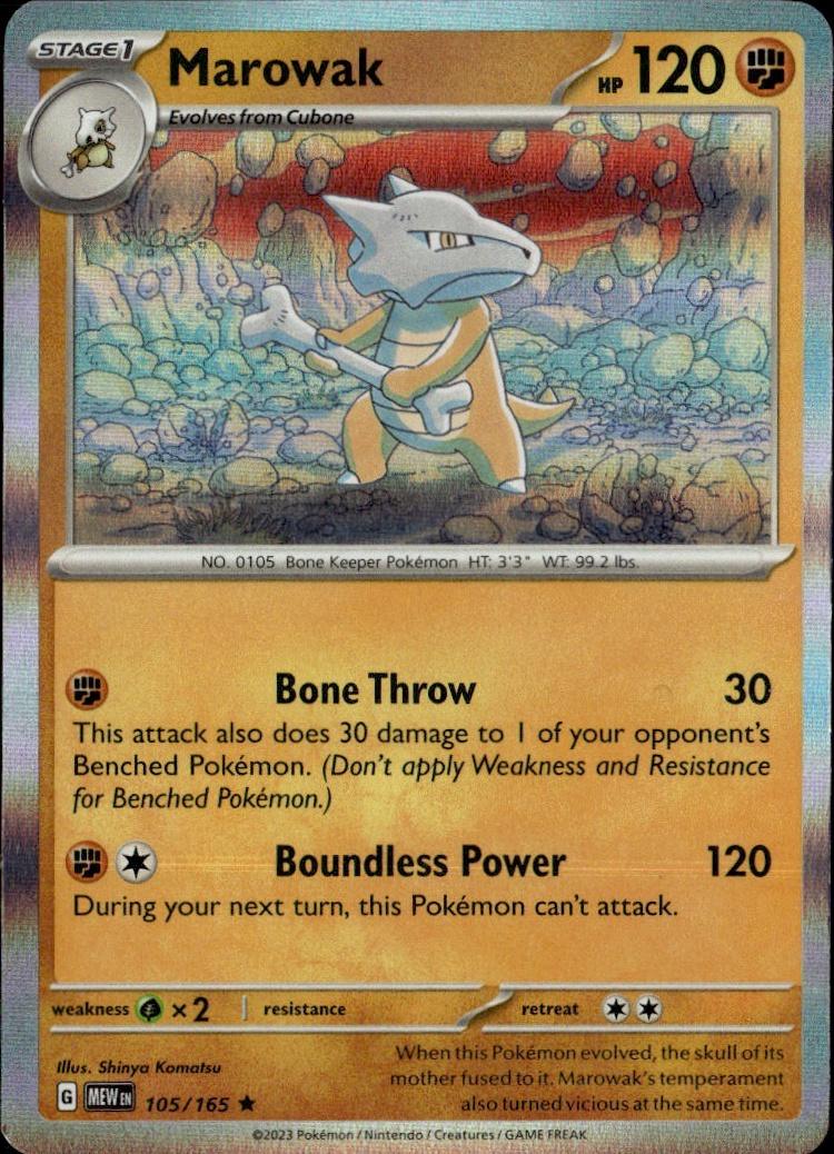 SV: Scarlet & Violet 151 Pokemon Holo #105/165, Marowak