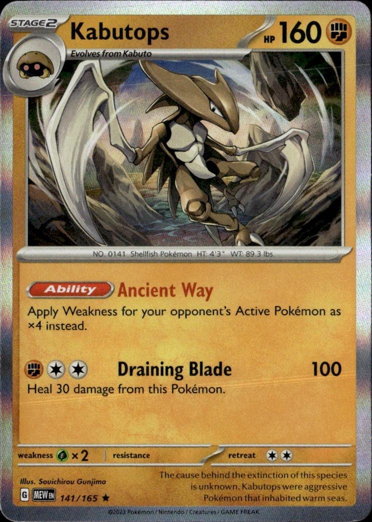 SV: Scarlet & Violet 151 Pokemon Holo #141/165, Kabutops