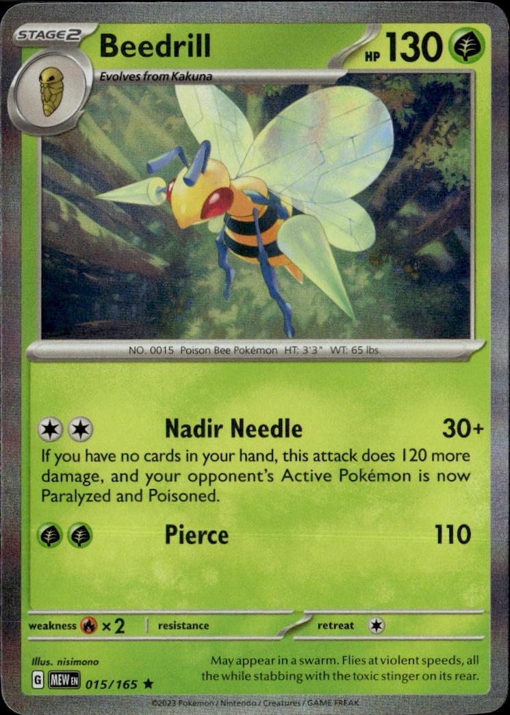 SV: Scarlet & Violet 151 Pokemon Holo #015/165, Beedrill