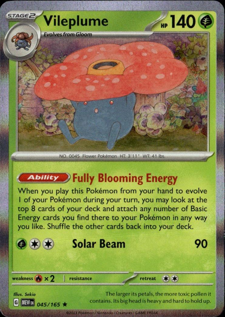 SV: Scarlet & Violet 151 Pokemon Holo #045/165, Vileplume