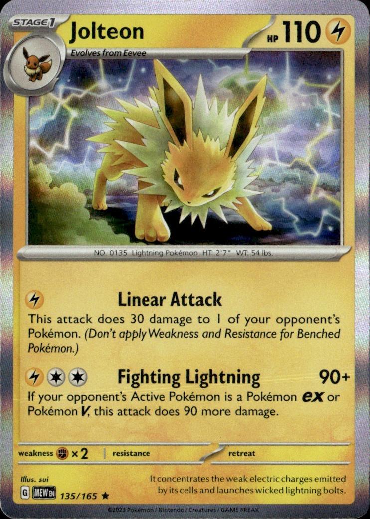 SV: Scarlet & Violet 151 Pokemon Holo #135/165, Jolteon