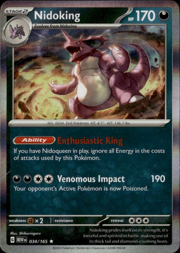 SV: Scarlet & Violet 151 Pokemon Holo #034/165, Nidoking