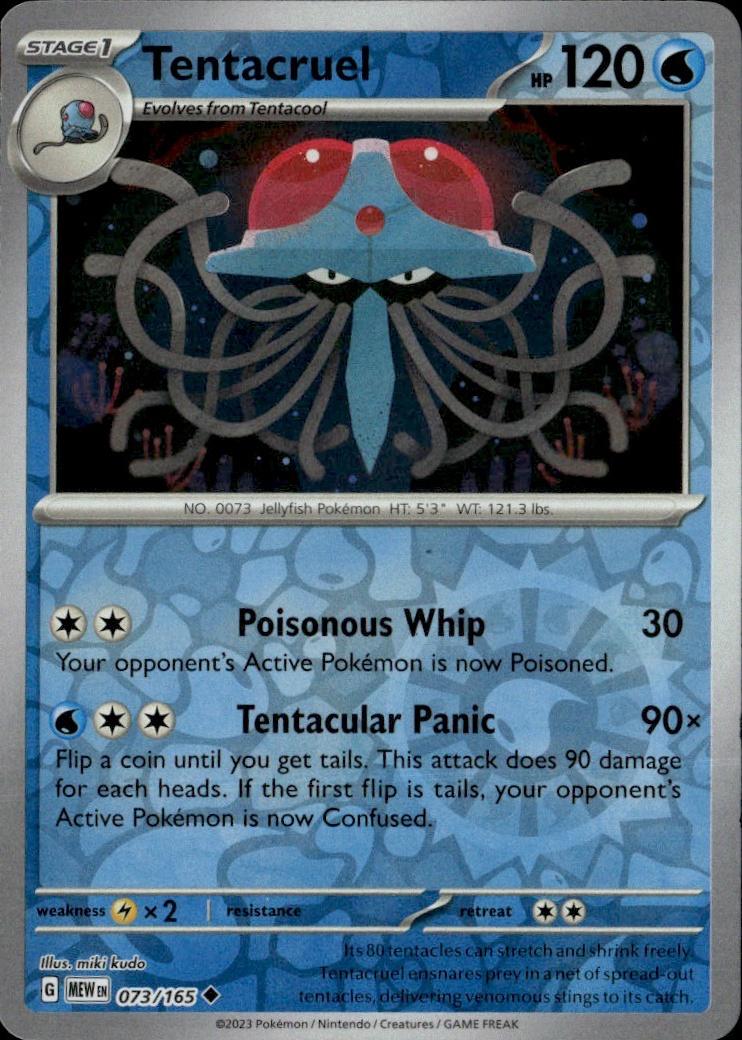 SV: Scarlet & Violet 151 Pokemon Reverse Holo #073/165, Tentacruel