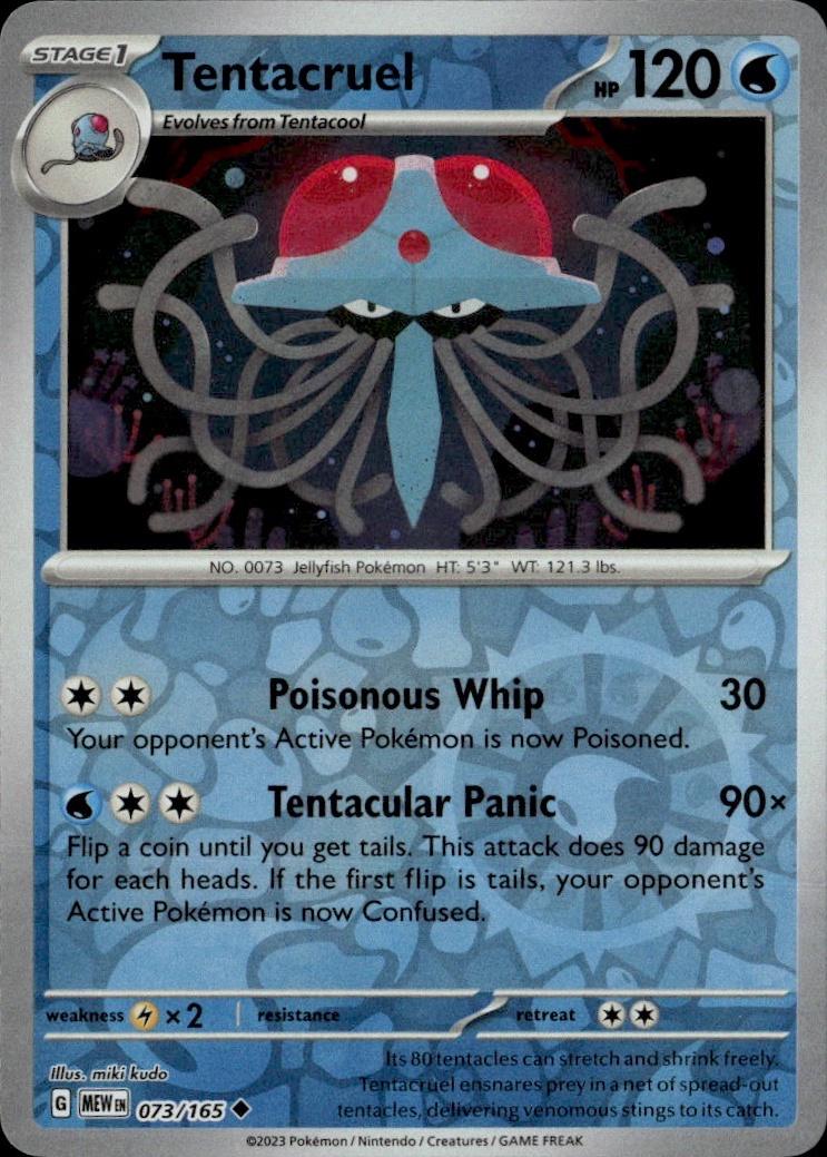 SV: Scarlet & Violet 151 Pokemon Reverse Holo #073/165, Tentacruel