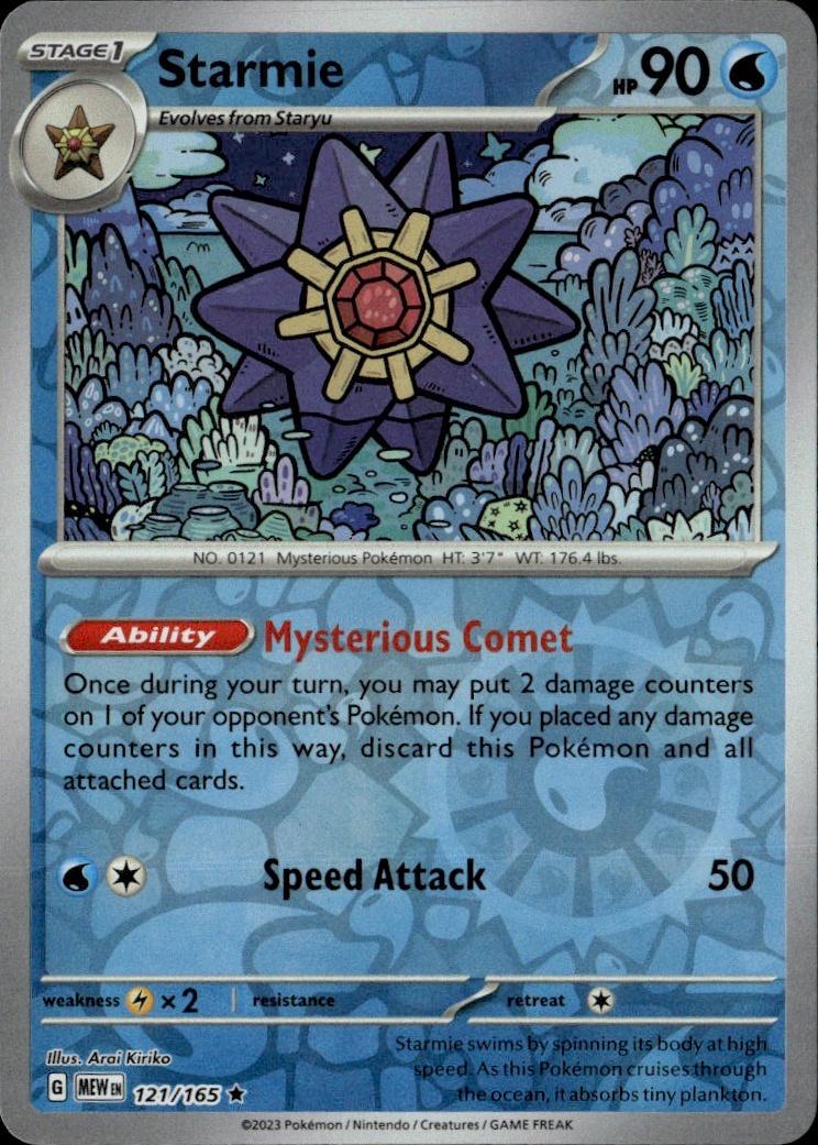 SV: Scarlet & Violet 151 Pokemon Reverse Holo #121/165, Starmie