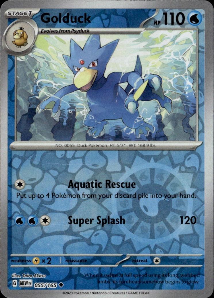 SV: Scarlet & Violet 151 Pokemon Reverse Holo #055/165, Golduck