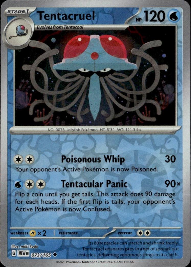 SV: Scarlet & Violet 151 Pokemon Reverse Holo #073/165, Tentacruel