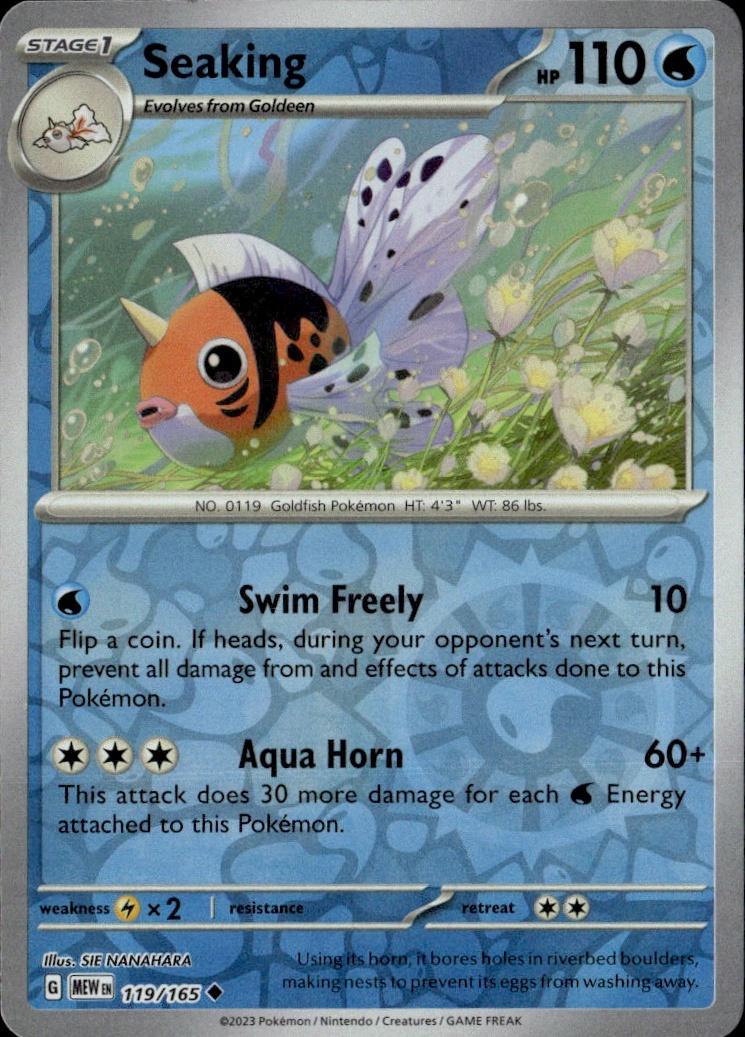 SV: Scarlet & Violet 151 Pokemon Reverse Holo #119/165, Seaking