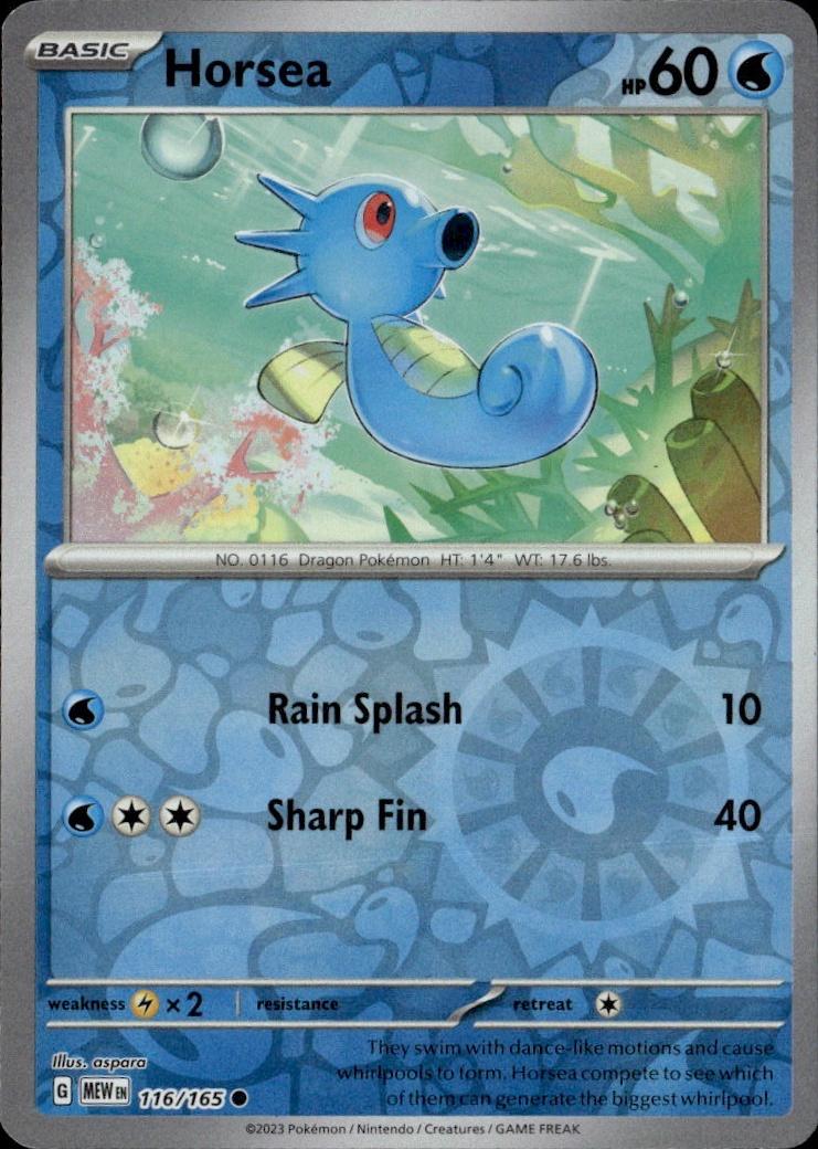 SV: Scarlet & Violet 151 Pokemon Reverse Holo #116/165, Horsea