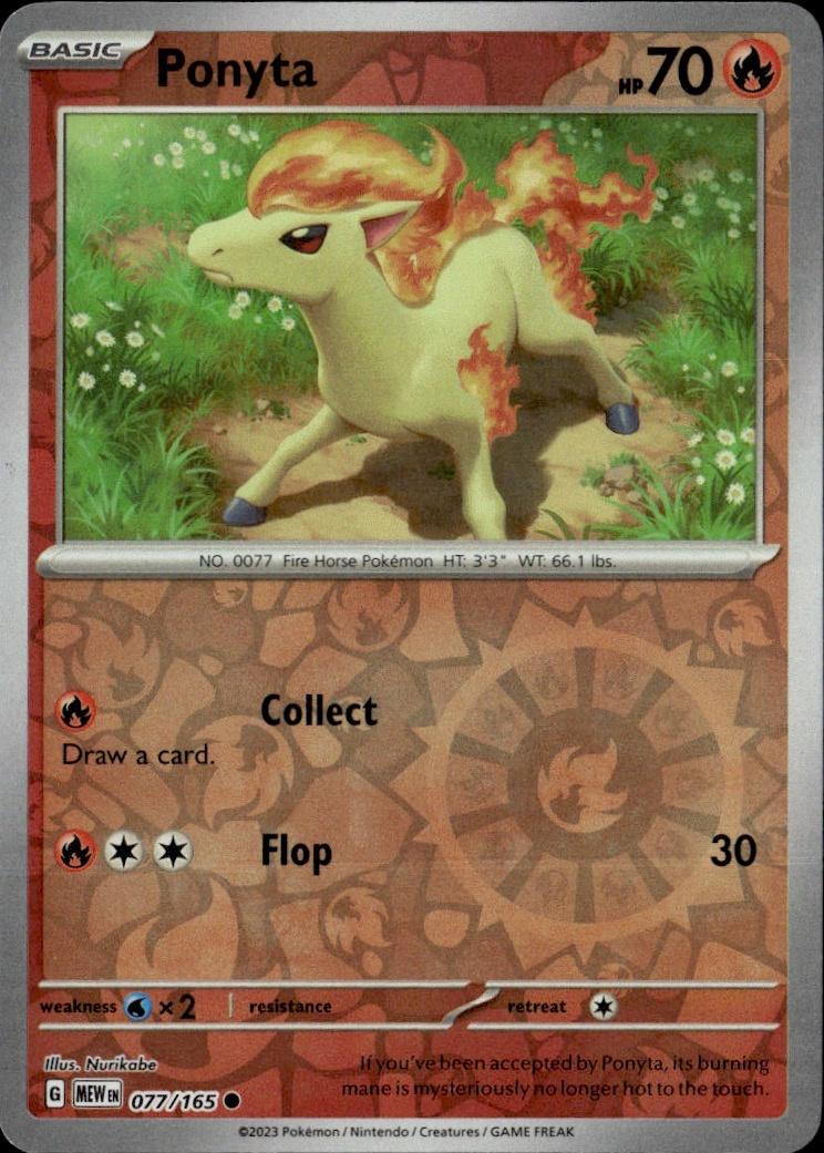 SV: Scarlet & Violet 151 Pokemon Reverse Holo #077/165, Ponyta