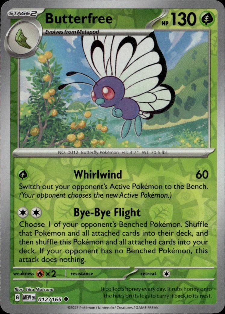 SV: Scarlet & Violet 151 Pokemon Reverse Holo #012/165 (Butterfree)