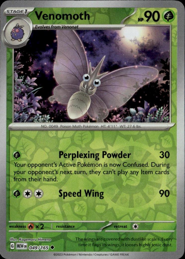 SV: Scarlet & Violet 151 Pokemon Reverse Holo #049/165 (Venomoth)