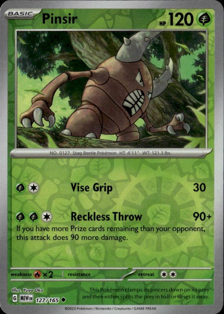 SV: Scarlet & Violet 151 Pokemon Reverse Holo #127/165 (Pinsir)