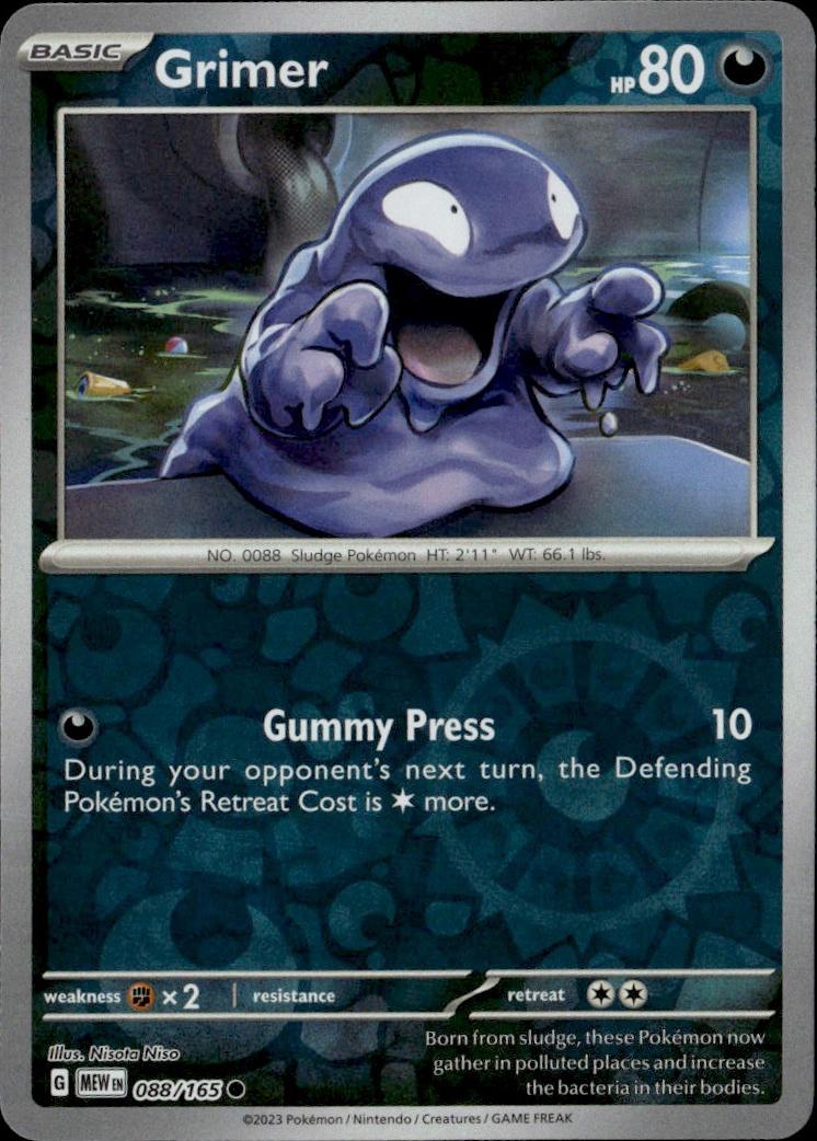 SV: Scarlet & Violet 151 Pokemon Reverse Holo #088/165 (Grimer)