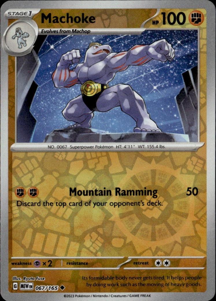 SV: Scarlet & Violet 151 Pokemon Reverse Holo #067/165 (Machoke)