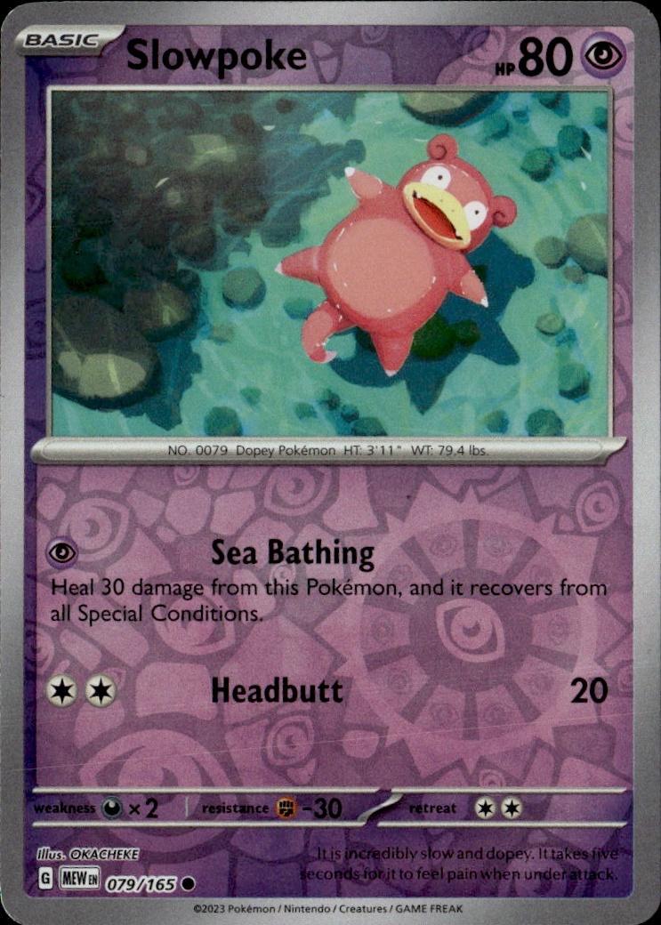 SV: Scarlet & Violet 151 Pokemon Reverse Holo #079/165 (Slowpoke)