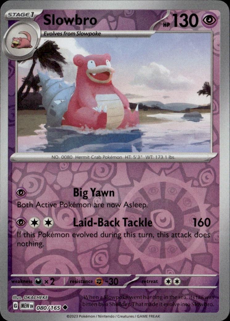 SV: Scarlet & Violet 151 Pokemon Reverse Holo #080/165 (Slowbro)