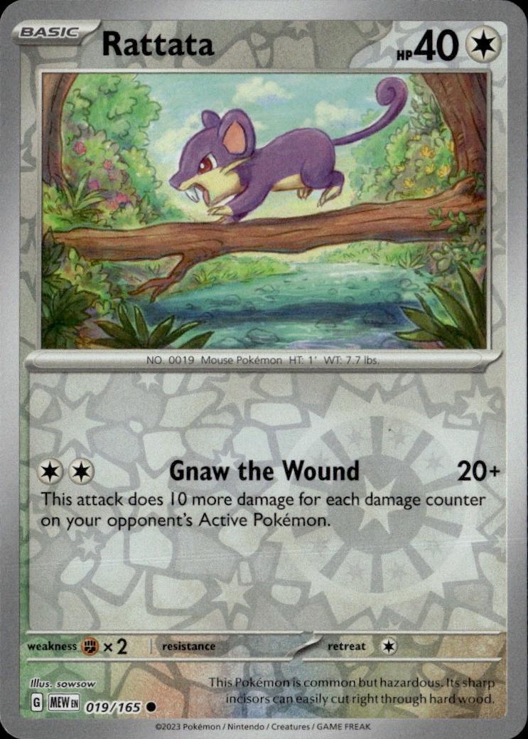 SV: Scarlet & Violet 151 Pokemon Reverse Holo #019/165 (Rattata)